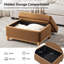 Elan Modern 30.25"W Removable Cover Chenille Storage Ottoman With Solid Wood Legs-121083142