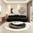 Black semi-circular curved corner sofa-106295175-106295176