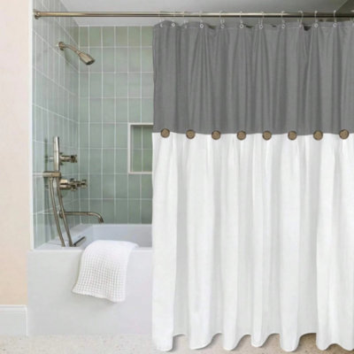 Kameelah Linen Shower Curtain with Hooks Included