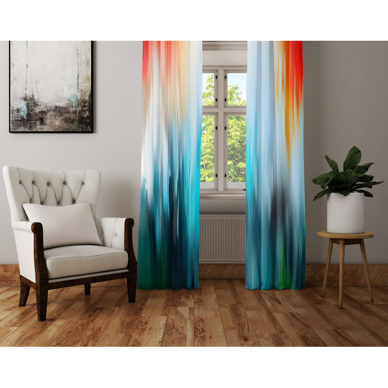 Paire de rideaux semi-transparents en polyester Firenze, L 40 po x L 82 po