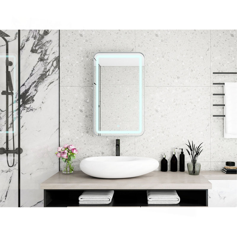 Armoire à pharmacie rectangulaire avec miroir, Argent
