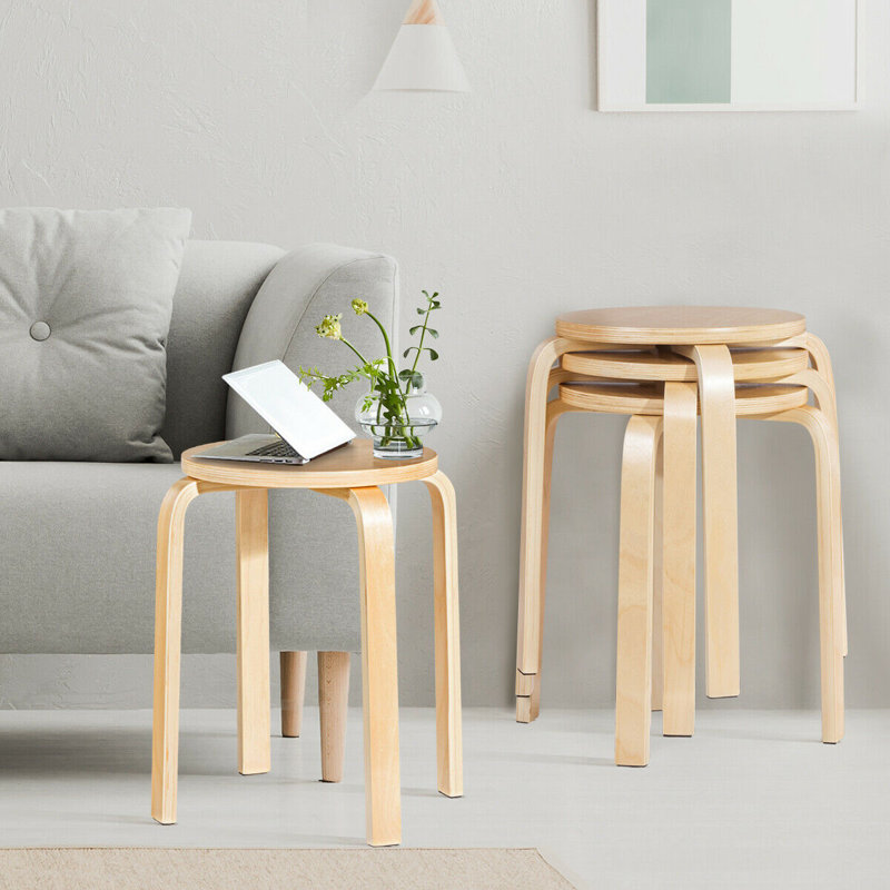 Ginyard 18'' H Solid Wood Stacking Side Chair