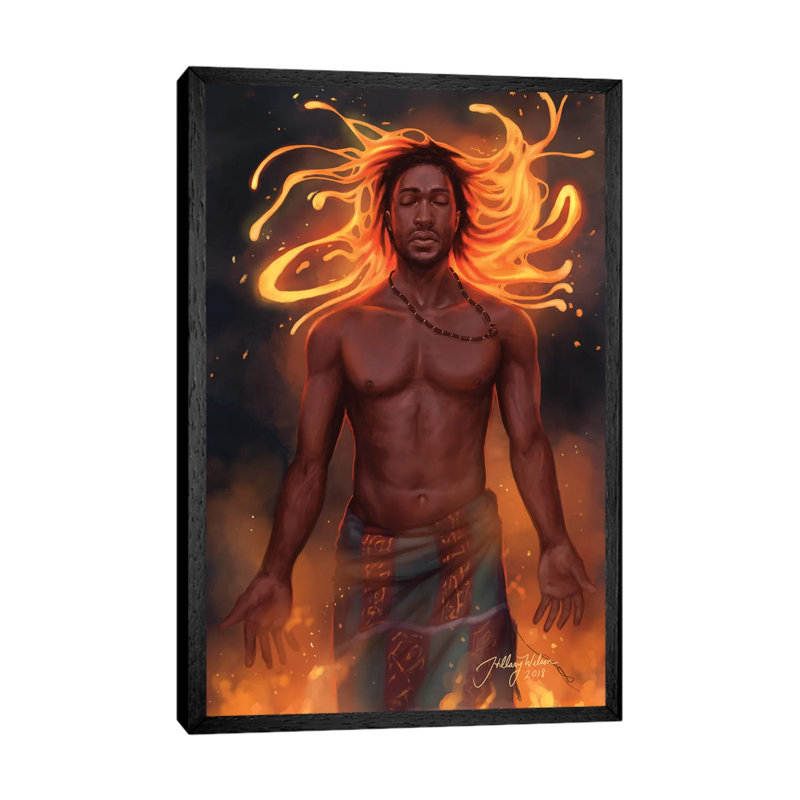 Magma 1 Piece Wall Art on Canvas, 101.6 cm H x 66.04 cm W, Black Framed