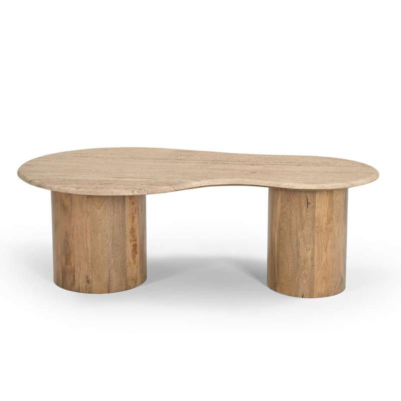 Destinique - Table basse en marbre travertin moderne