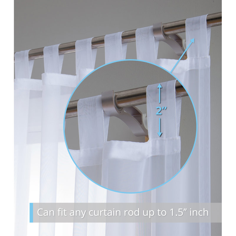 Speers Sheer Curtain Pair, 54" W x 95" L, White