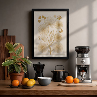 Golden Botanica Botanical - Framed Print