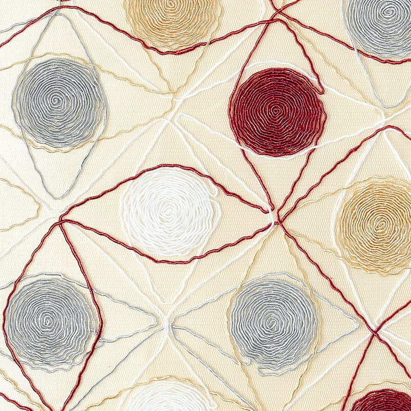 String Art Geometric Embroidery Pattern Pillow Cover, Gold
