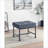 Ottoman, Water Pipe Style Light Gray Velvet Upholstered with Sandy Gray Metal Frame | Gray | Metal
