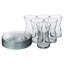 Set of 6 130ml Glass Tea Cup & Saucer Stackable Gift Boxed