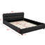 Grand lit moderne grand profil en tissu gris avec revêtement en grille, jute naturel et bois d'ingénierie, utilisation dans la chambre à coucher, plate-forme revêtue grise requise pour la taille, le style, le profil, la grille