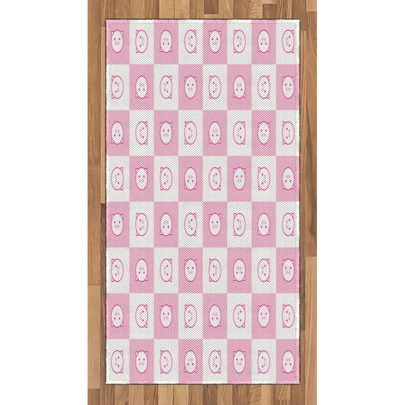 Checkered High Density Long Fiber Poly Threads Decorative Area Rug Carpet, Rectangle 2'7" x 5'