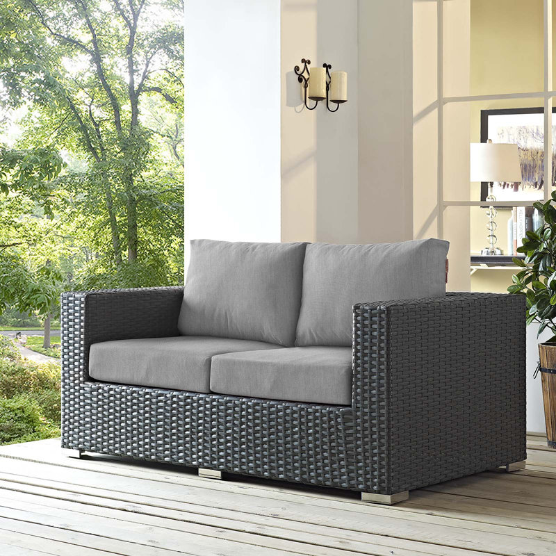 Causeuse Stopbrun, Velours gris performance