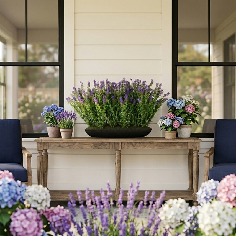 Outdoor UV-Rated Lavender in Rectangular Planter