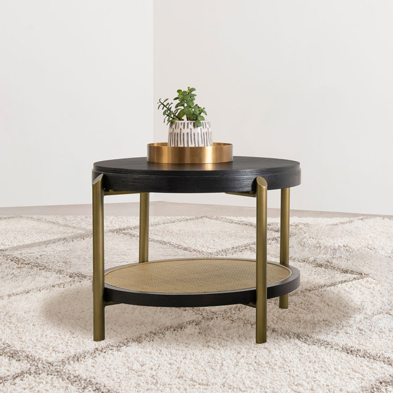 Benson Black Round End Table