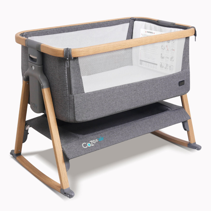 CoZee Air Bedside Bassinet, Oak/Charcoal