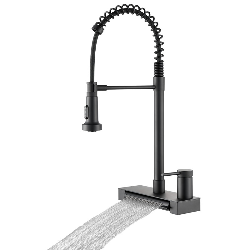 Robinet de cuisine rétractable Waterfall, Noir
