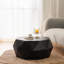 Table basse de 38 pouces au design rétro en relief, bois massif noir mat et bois manufacturé