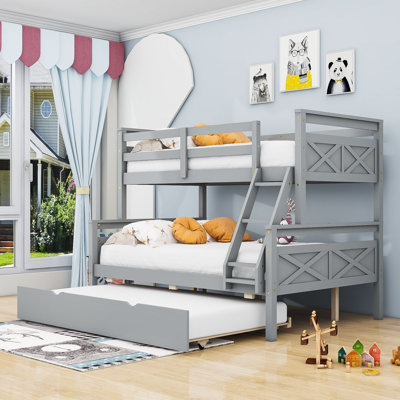 Baccus Twin Over Full Bunk Bed with Built-In Ladder , Trundle Bed Included