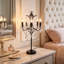 5-light Farmhouse Tranditional Crystal Table Lamp Black Craft Candelabra Lighting Fixture