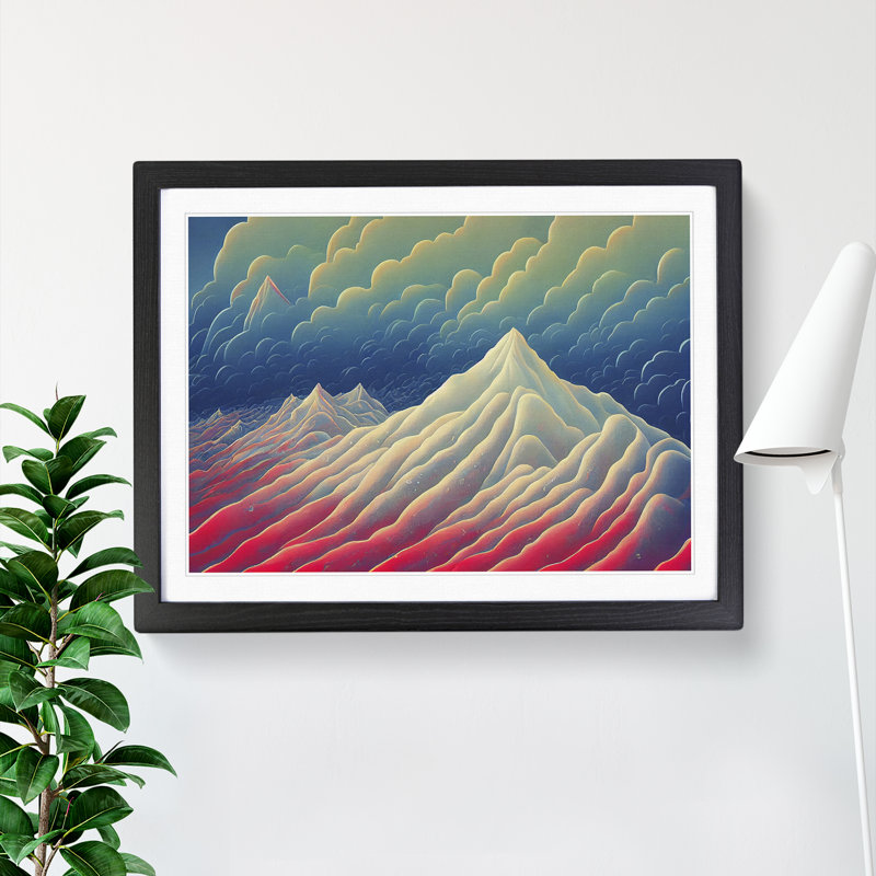 XH1022-7506X Riveting Mountains - Single Picture Frame Painting, Black , 25cm H x 34cm W x 2cm D
