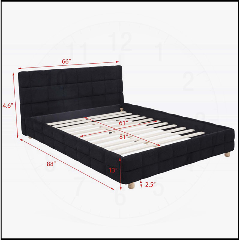Lit plateforme grand moderne Modern, Noir