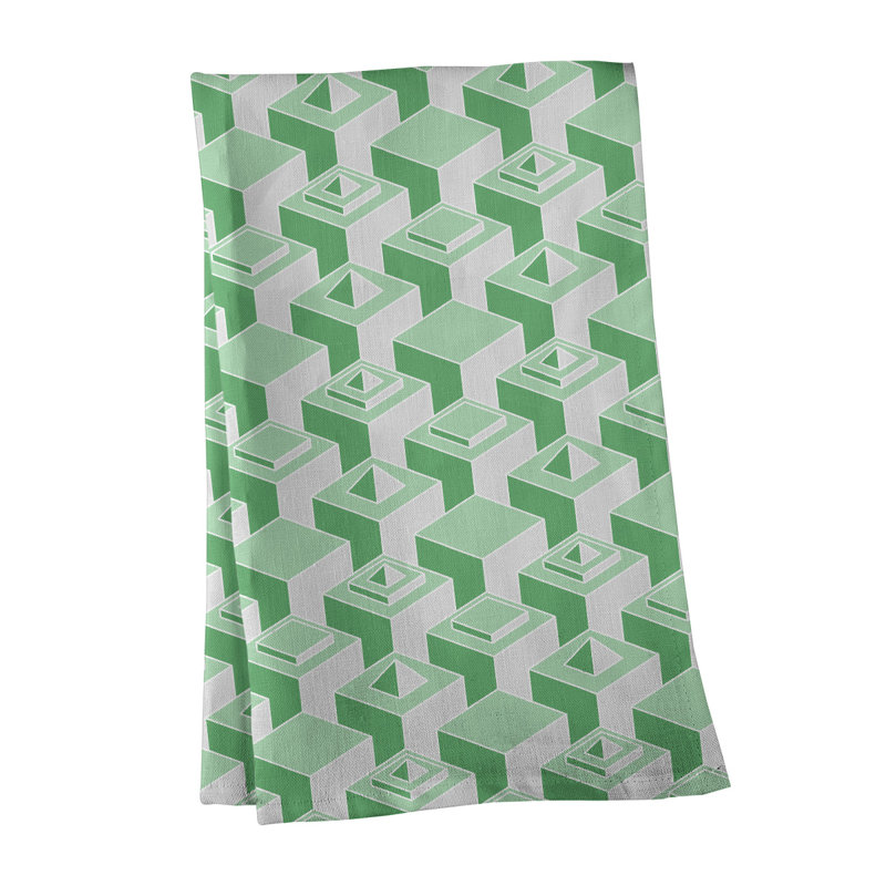 Patricia Geoffrey Tea Towel Kitchen Towel, Light Green, Poly Twill