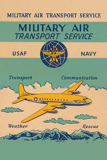 « militaire air transport service », affiche rétro, H 36 po x l 24 po