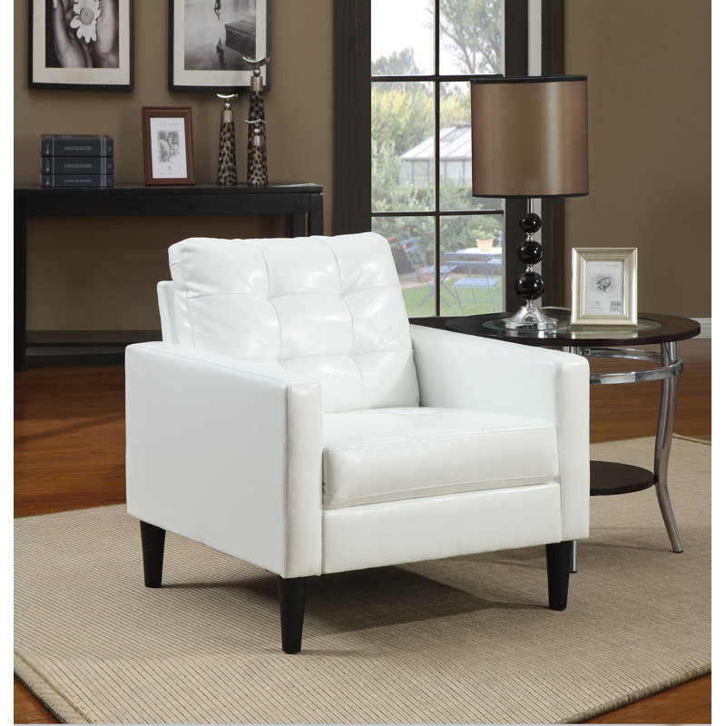 Fauteuil capitonné de 30 po de largeur Grygla, Blanc