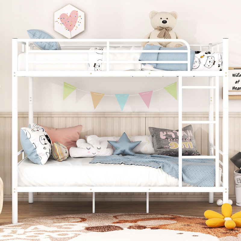 Lit superposé en fer blanc au-dessus - Design contemporain, capacité de poids élevée, confortable pour toutes les maisons en métal avec style, construction, s'adapte à tous les décors de chambre à coucher