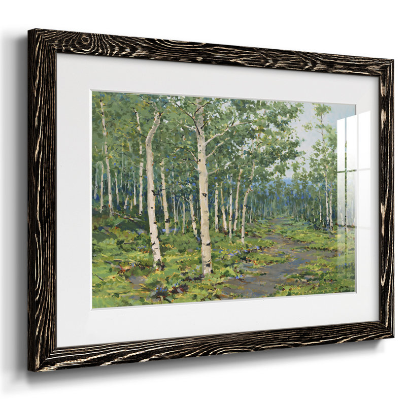 Dans la forêt - reproduction encadrée rustique avec tableau mat, H 14 po x l 20 po x P 1,5 po, Noir