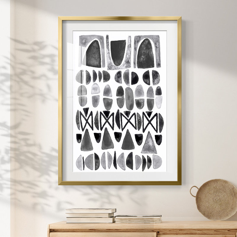 Grey Arches I -Framed Print, 28.5" H x 20.5" W, Gold