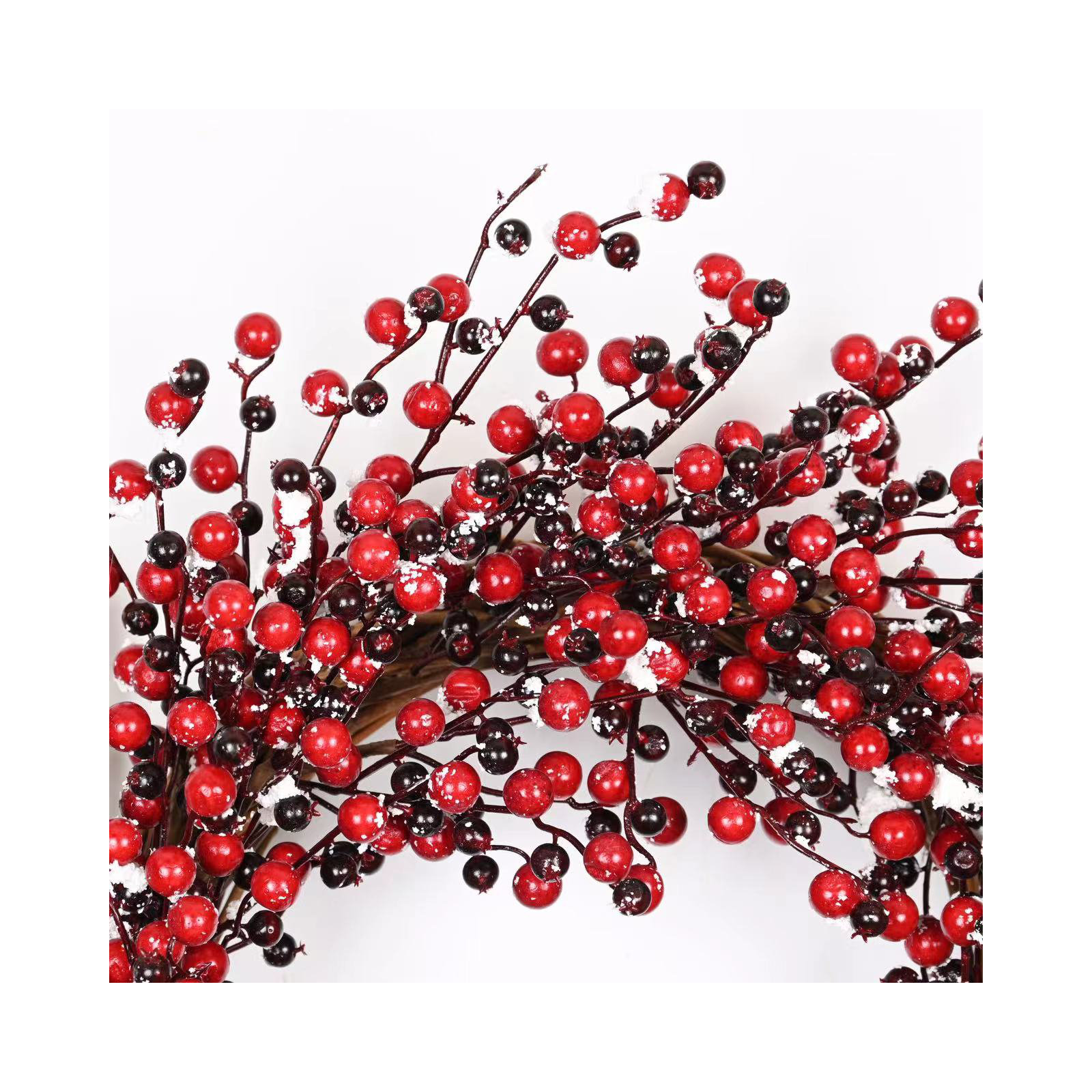 24" Faux Berry Winter Christmas Front Door Wreath, 18" H x 18" W x 5" D