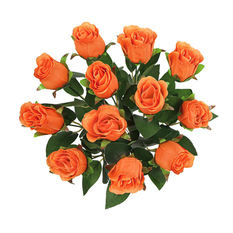 Bouquet de roses artificielles, Orange
