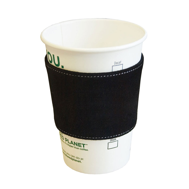 Accessoires de café et de rangement pour condiment en cuir suède, Noir