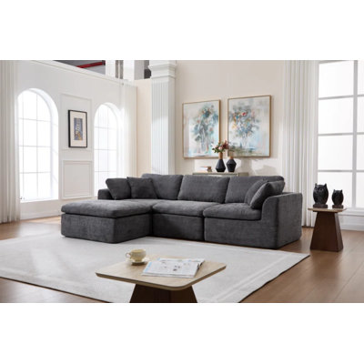 Canapé modulaire rembourré de 79,9 po de largeur avec repose-pieds （