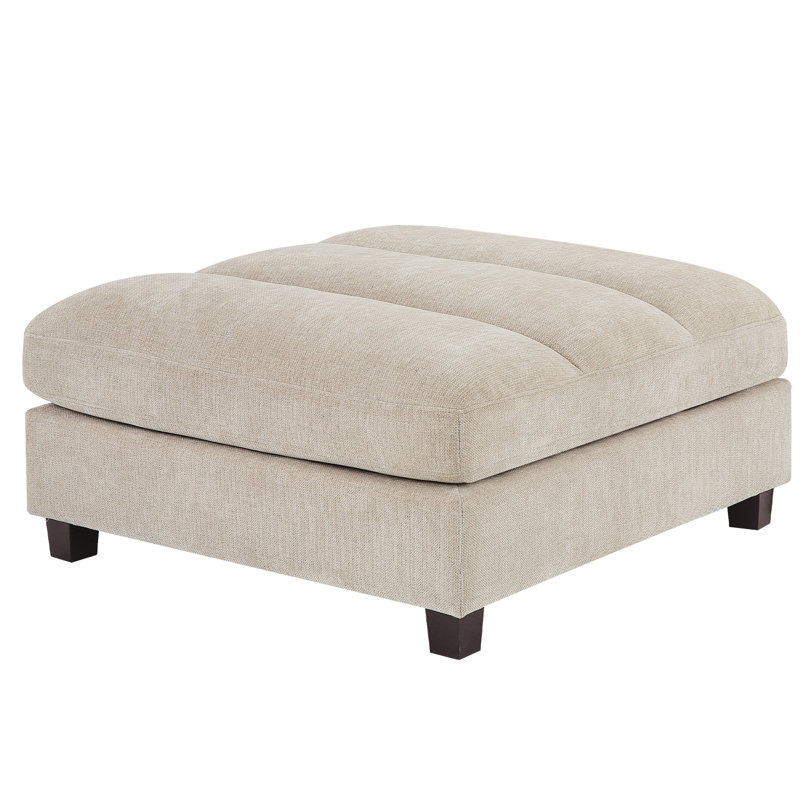 Upholstered Ottoman, Light Camel