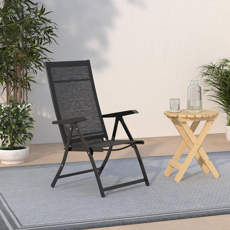 Chaise de jardin pliante robuste, inclinable, ajustable et durable pour l'extérieur (1)