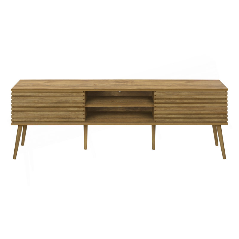 Armoire multimédia polyvalente avec plusieurs options de rangement pour le salon et la chambre à coucher, Noyer