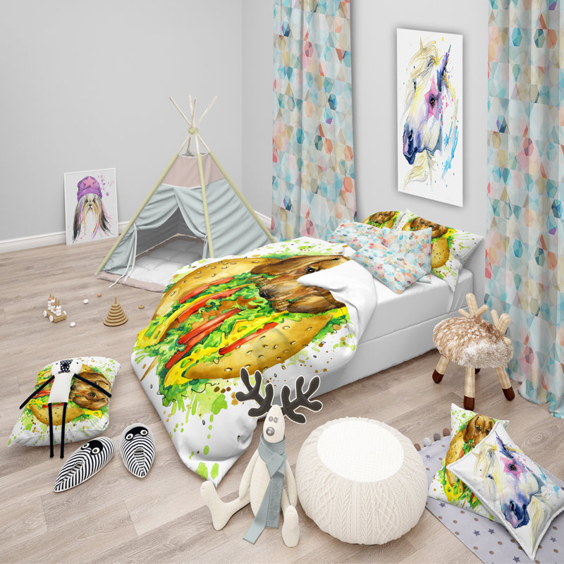 Ensemble de housse de couette moderne et contemporaine, Housse de couette double / grand + 2 taies