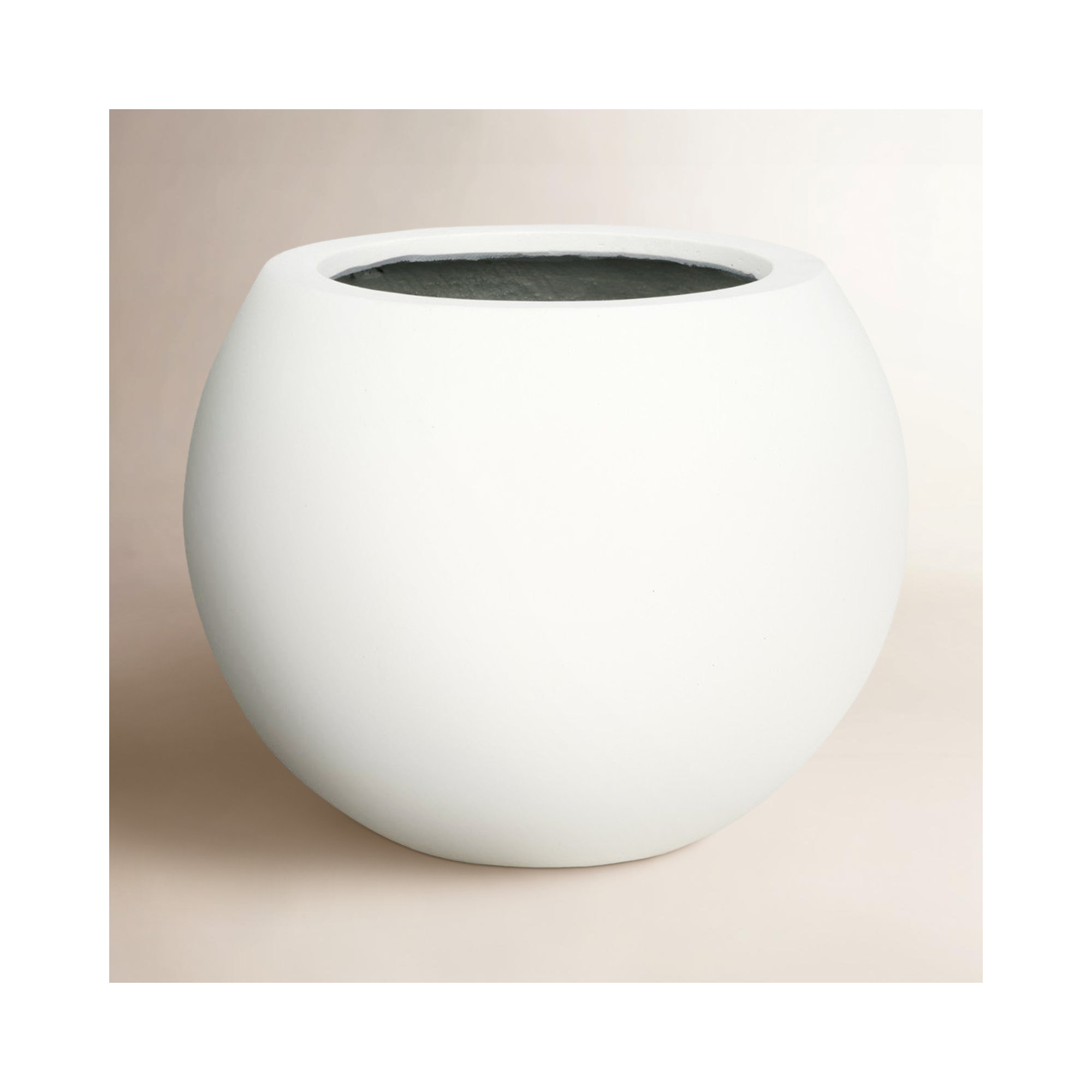 Mcgill Concrete Pot Planter, White, 12.7" H x 15.7" W x 15.7" D