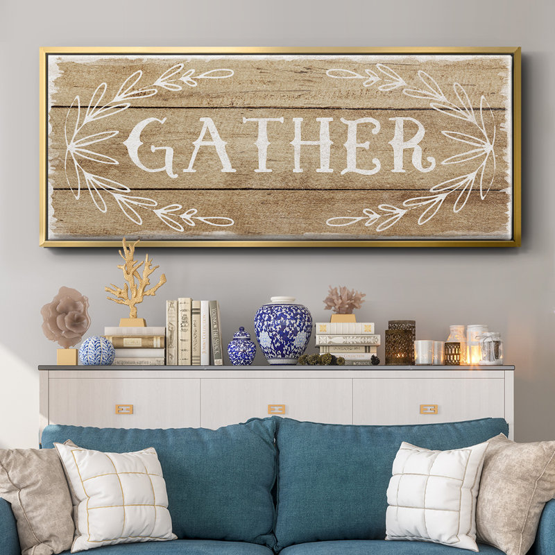 Gather- Framed Canvas, 20" H x 50" W