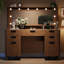 Meuble-lavabo cannelé avec grand miroir 39,3 po et lumières-1602712955