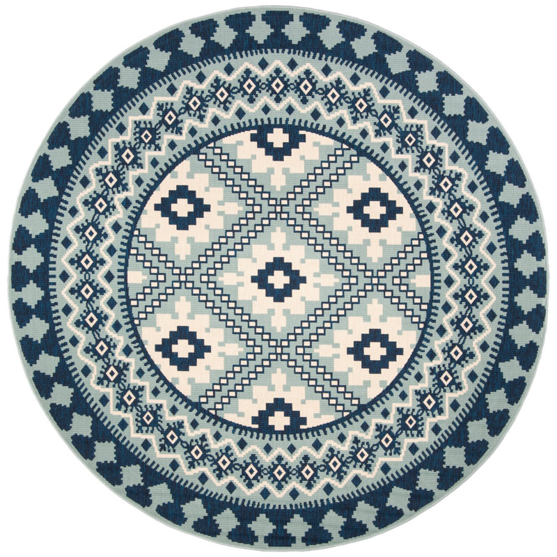 Tapis d'intérieur / extérieur Northpoint Veranda Performance Southwestern, Rond 8 pi