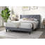Linen Bed with Tufted Headboard-404982020-405671602