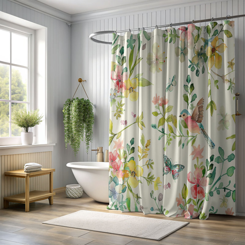 Spring Spring - Rideau de douche Premium, H 74 po x l 71 po