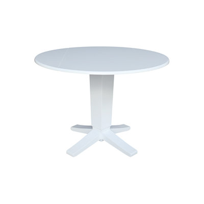 Town Beach Round Top 5 Piece Drop Leaf Solid Wood Dining Set