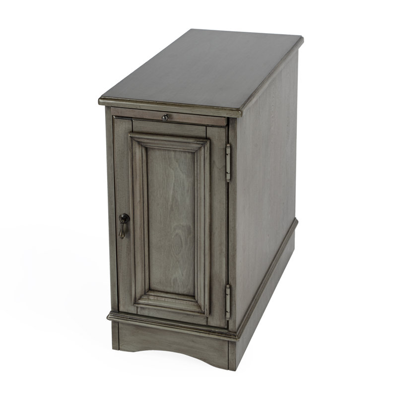 Midland End Table, Silver Satin