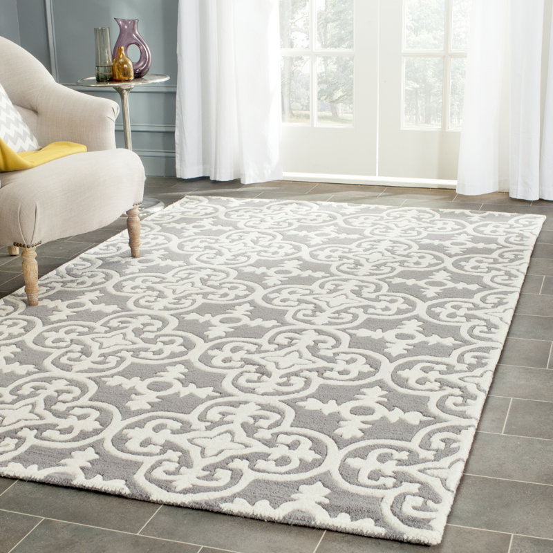 Tapis géométrique en laine touffeté à la main Chatham, Rectangle de 5 pi x 8 pi