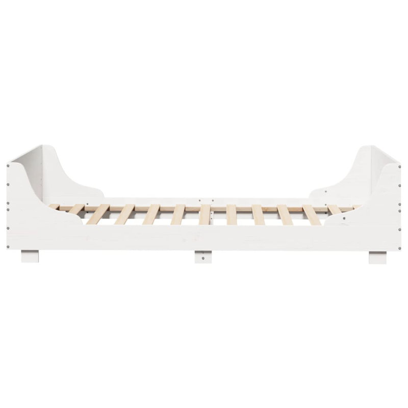 Solid Wood Bed, European Single (90 x 200cm), White