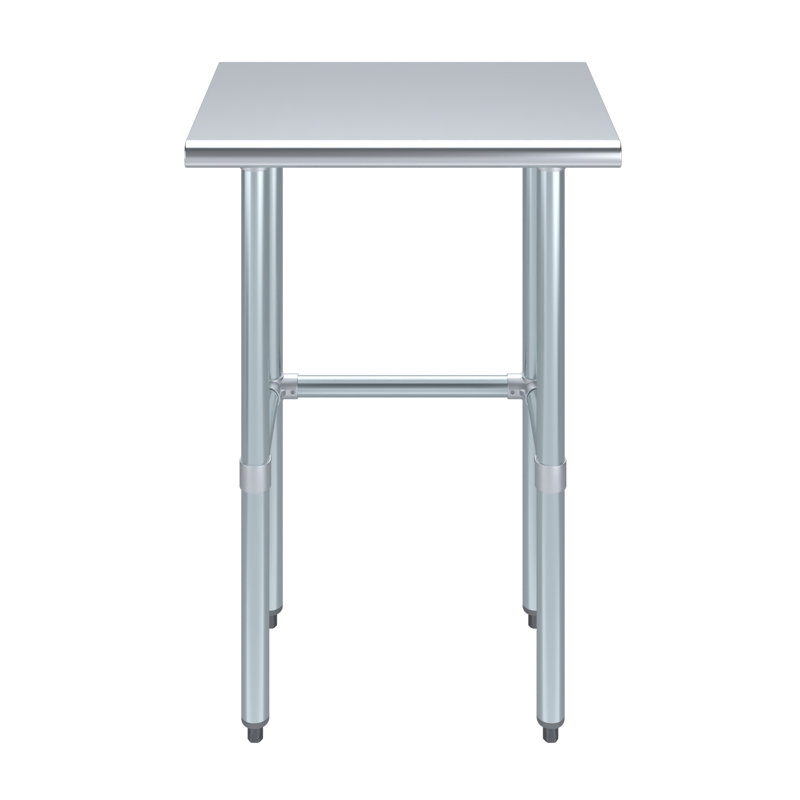 24" Stainless Steel Open Base Work Table with Galvanized Legs